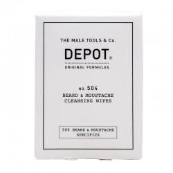 Depot No. 504 Beard & Mustache Cleansing Wipes Chusteczki do wąsów i brody 12 szt.