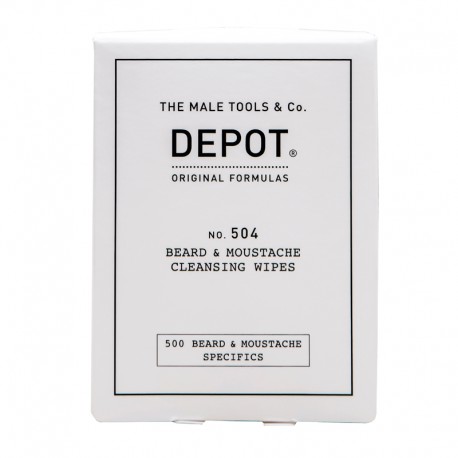 Depot No. 504 Beard & Mustache Cleansing Wipes Chusteczki do wąsów i brody 12 szt.