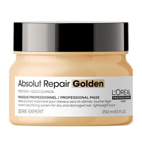 Loreal Gold Absolut Repair Maska do włosów zniszczonych z drobinkami złota 250 ml