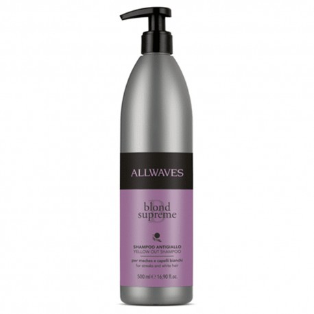 Allwaves Blond Supreme Szampon Yellow Out do włosów z pasemkami i włosów siwych 500 ml
